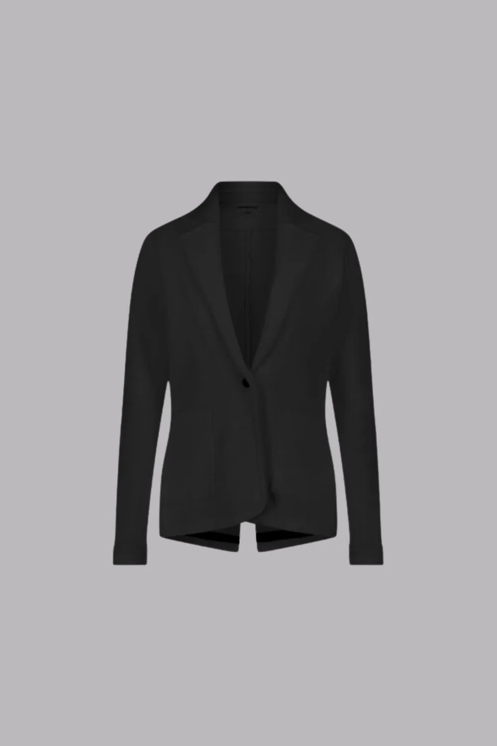 Cotton Blend Fitted Blazer In Black