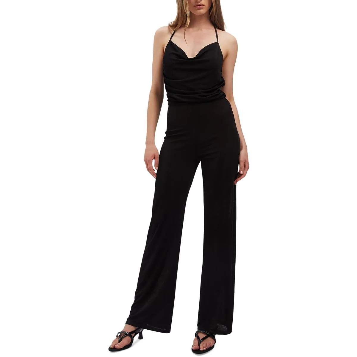 Covet Womens Sheer Polyester Jumpsuit