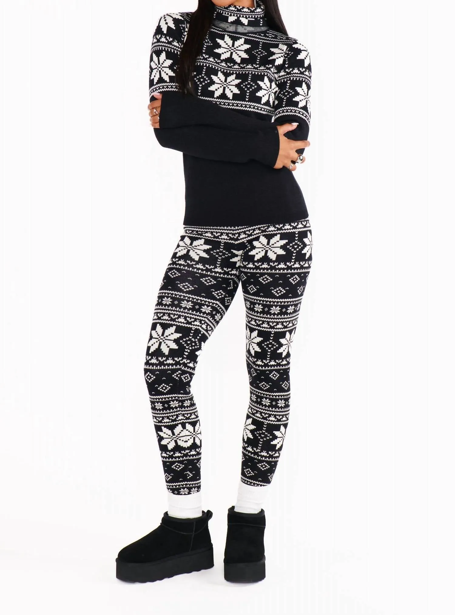 Cozy Leggings In Fair Isle Print
