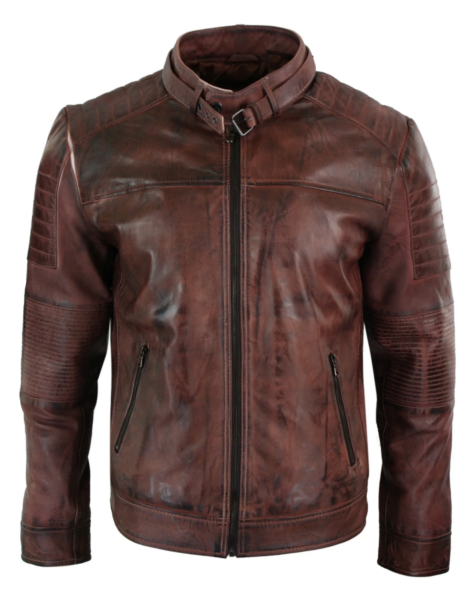 Cross Zip Biker Racer Jacket