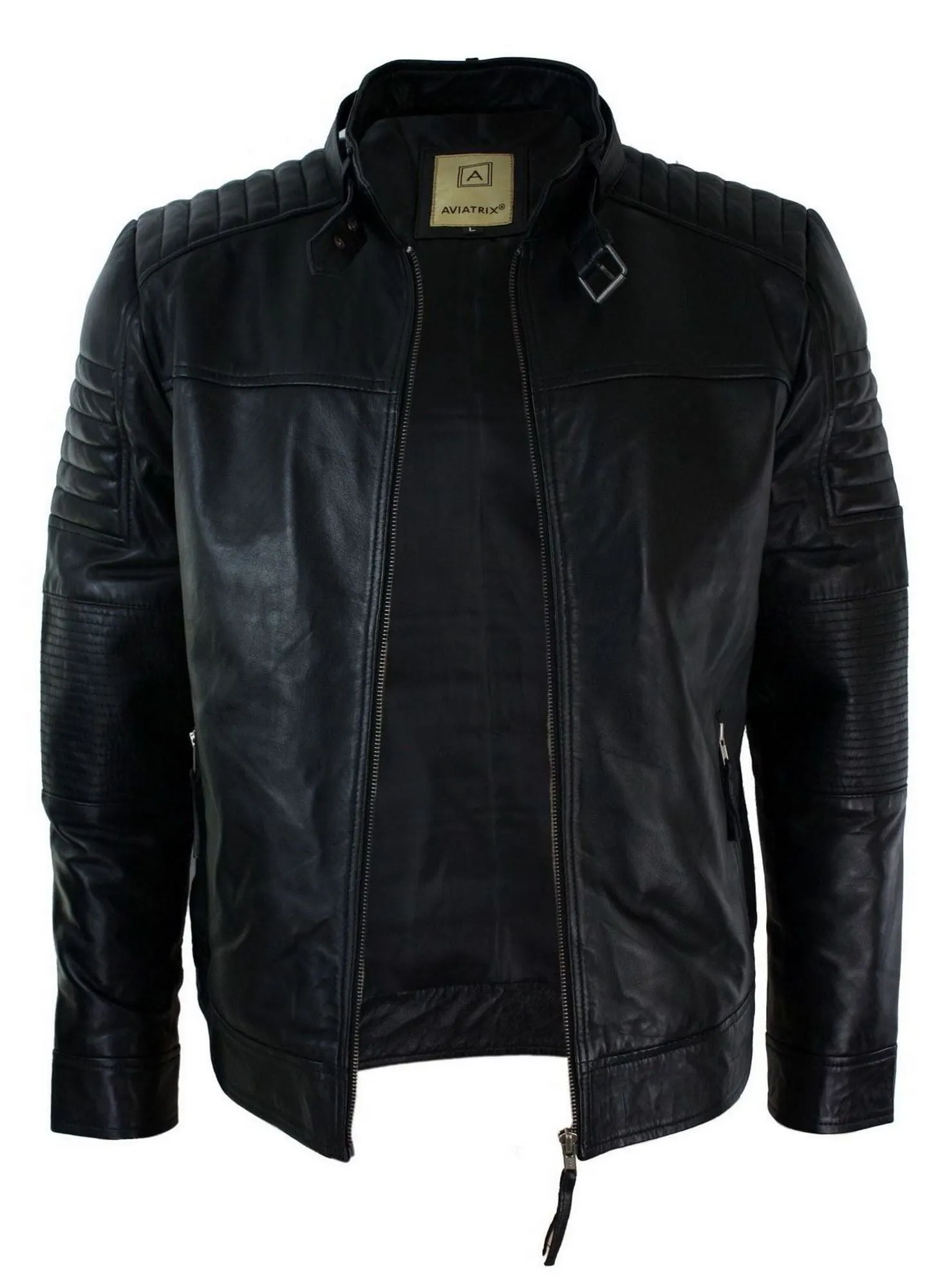 Cross Zip Biker Racer Jacket