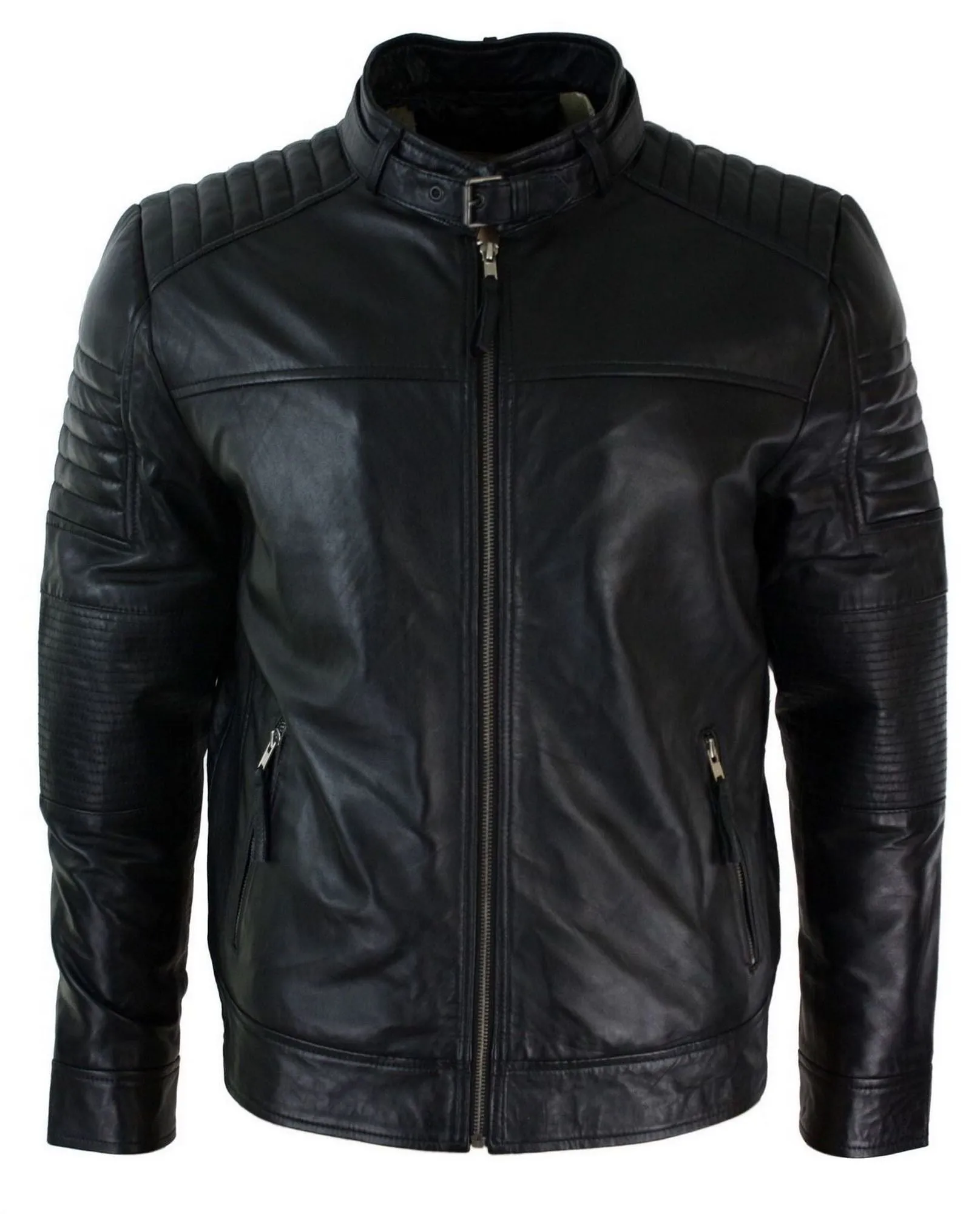 Cross Zip Biker Racer Jacket