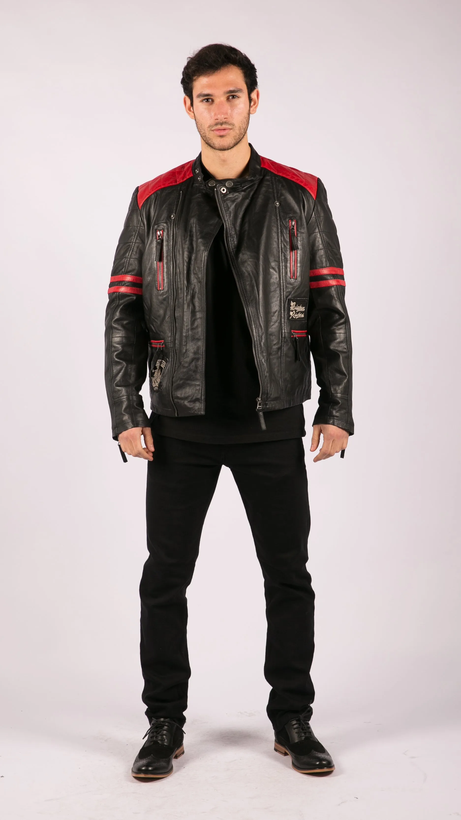 Cross Zip Biker Racer Jacket