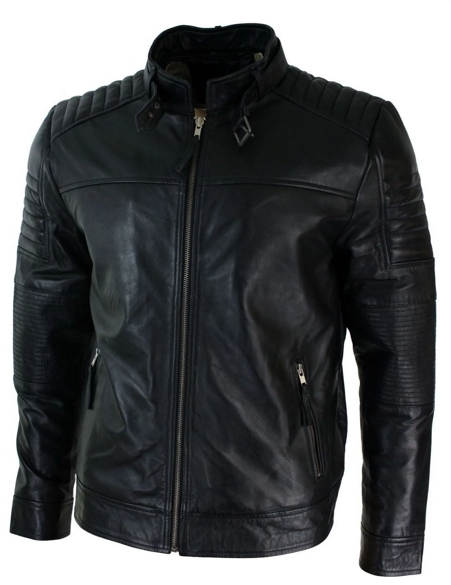Cross Zip Biker Racer Jacket