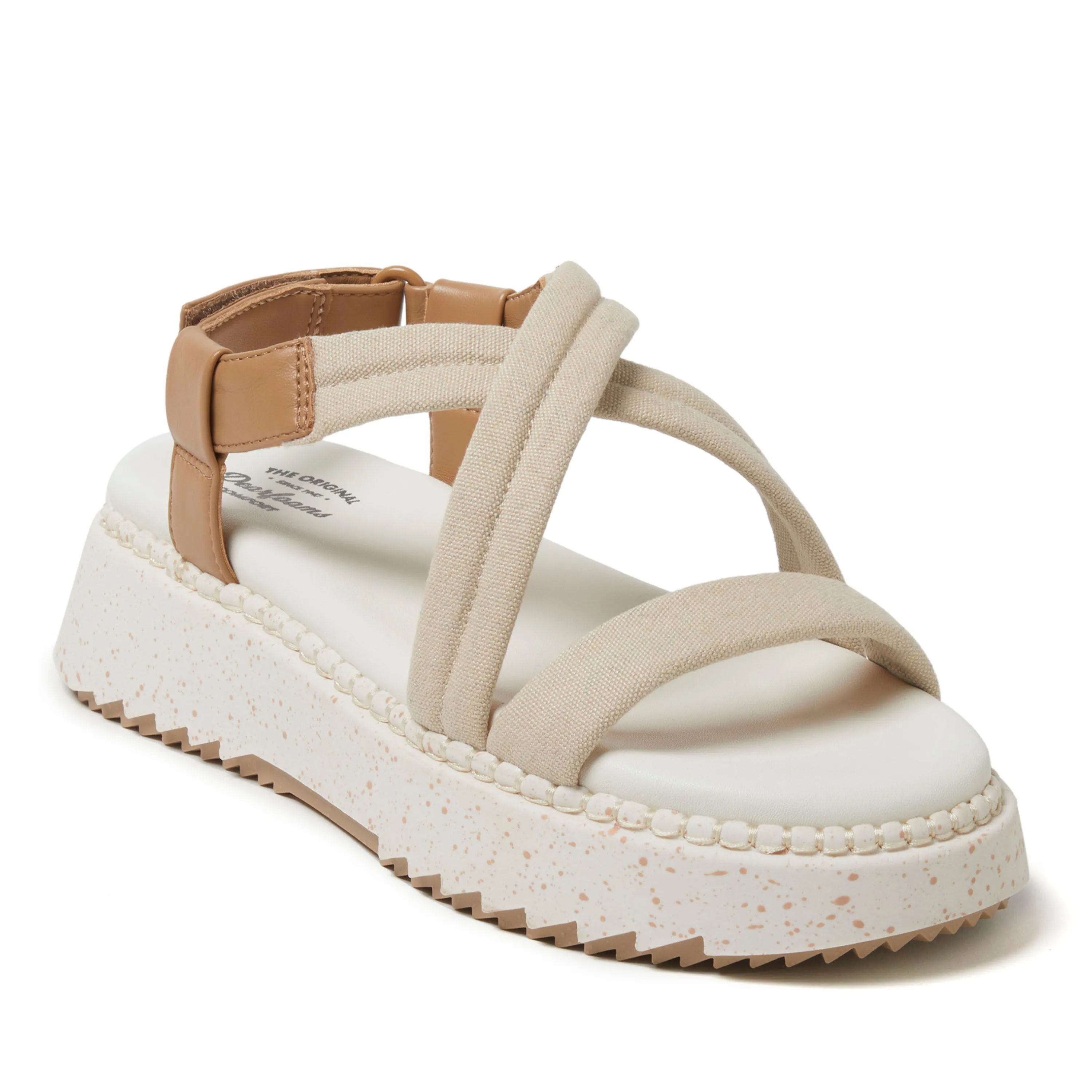Dearfoams Women's Daylen Adjustable Strap Platform Sandal