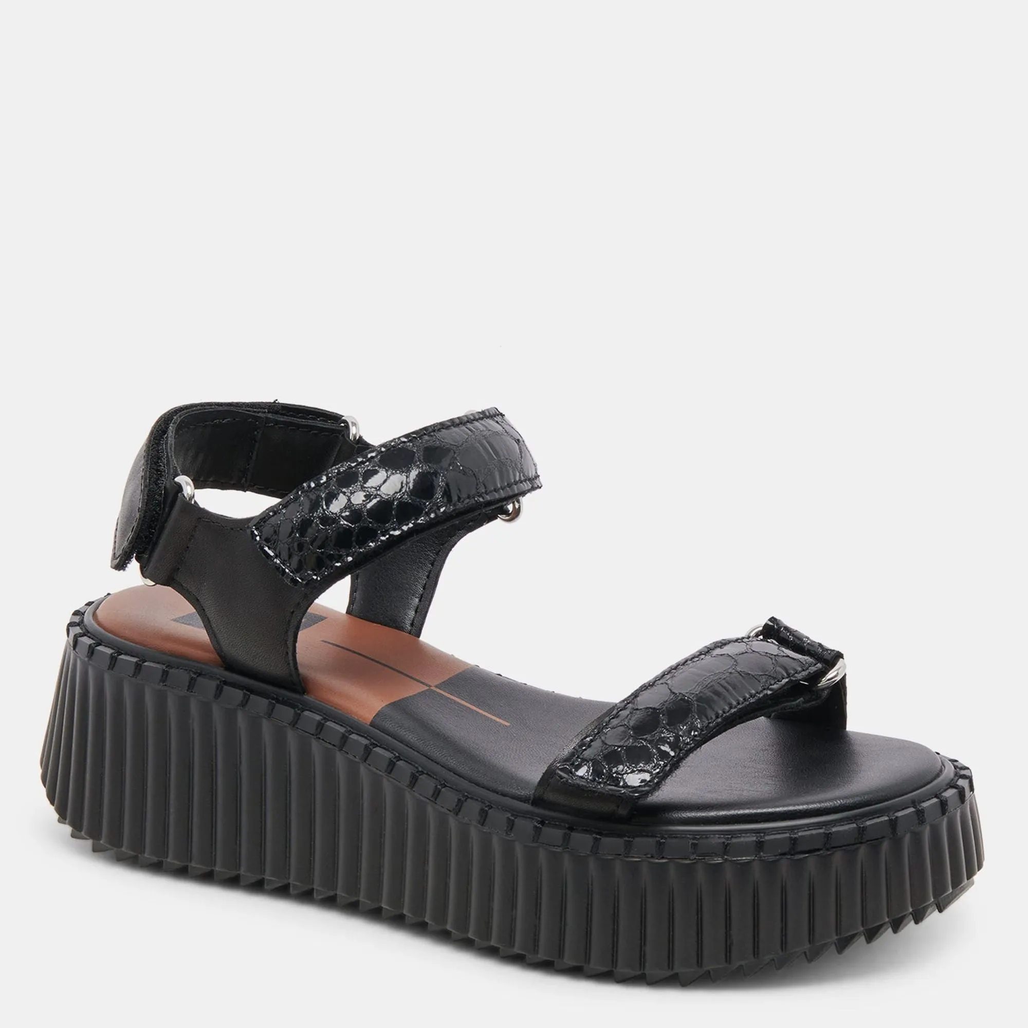Debra Sandals Midnight Embossed Leather