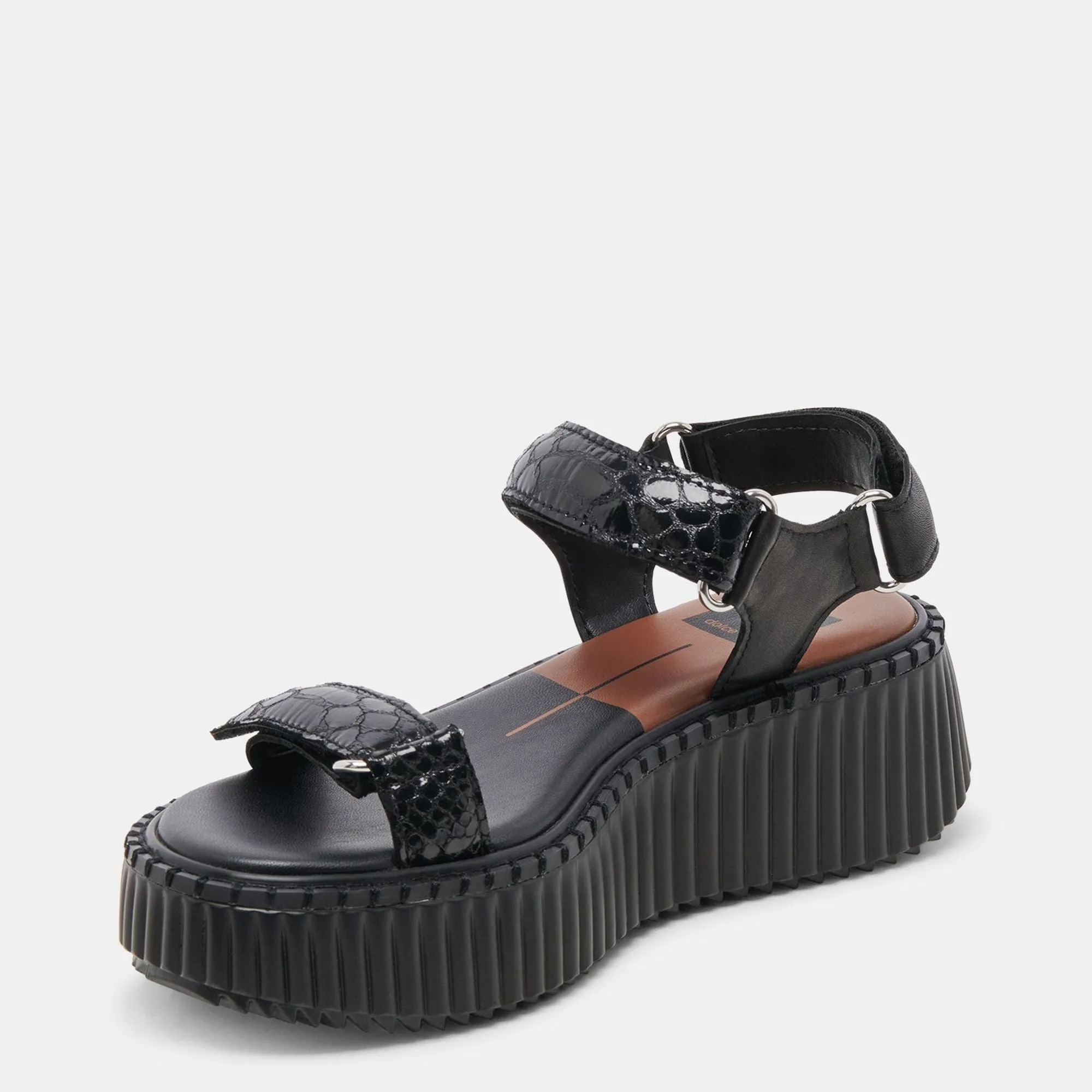 Debra Sandals Midnight Embossed Leather