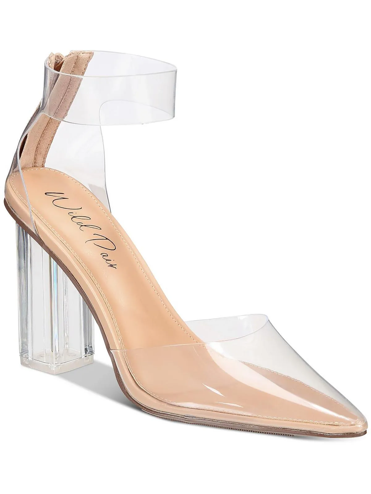 Dellie Womens Ankle Strap Pointed Toe Pumps