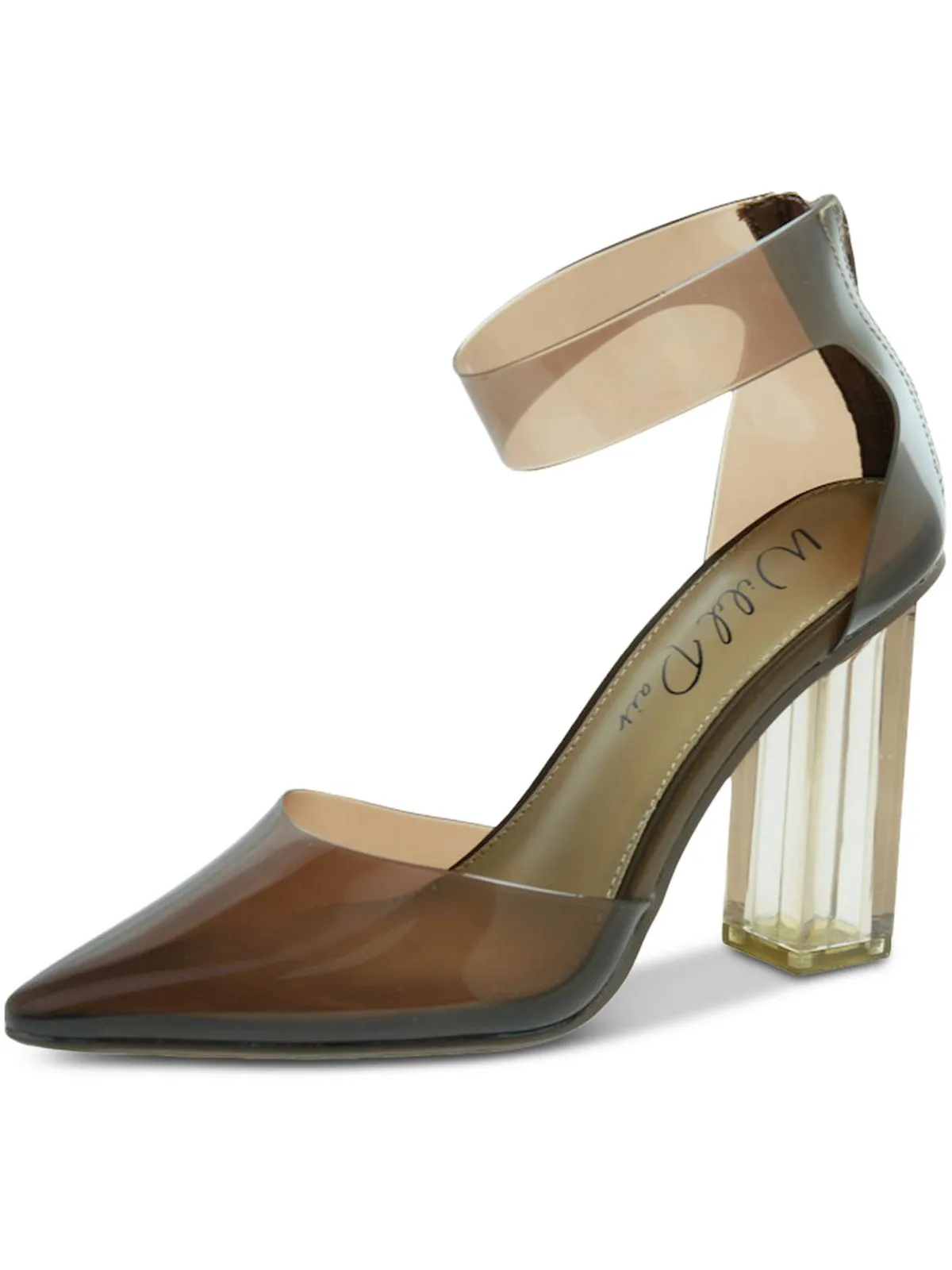 Dellie Womens Ankle Strap Pointed Toe Pumps