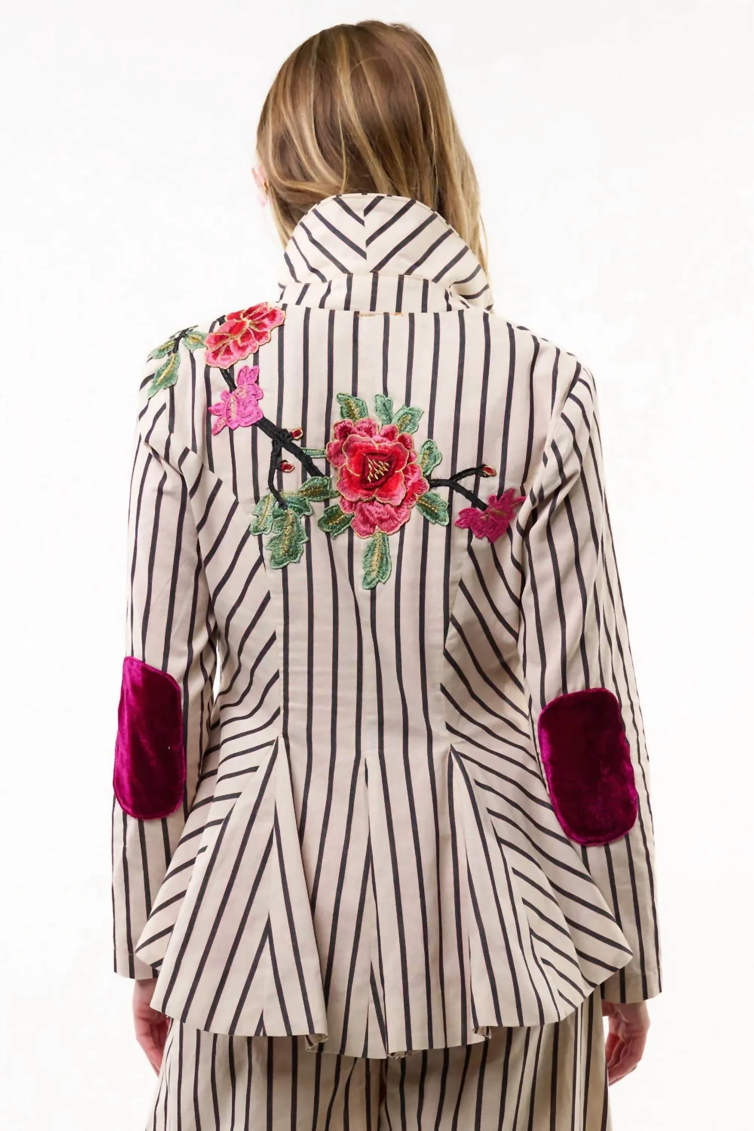 Derby Princess Stripe Blazer In Cream