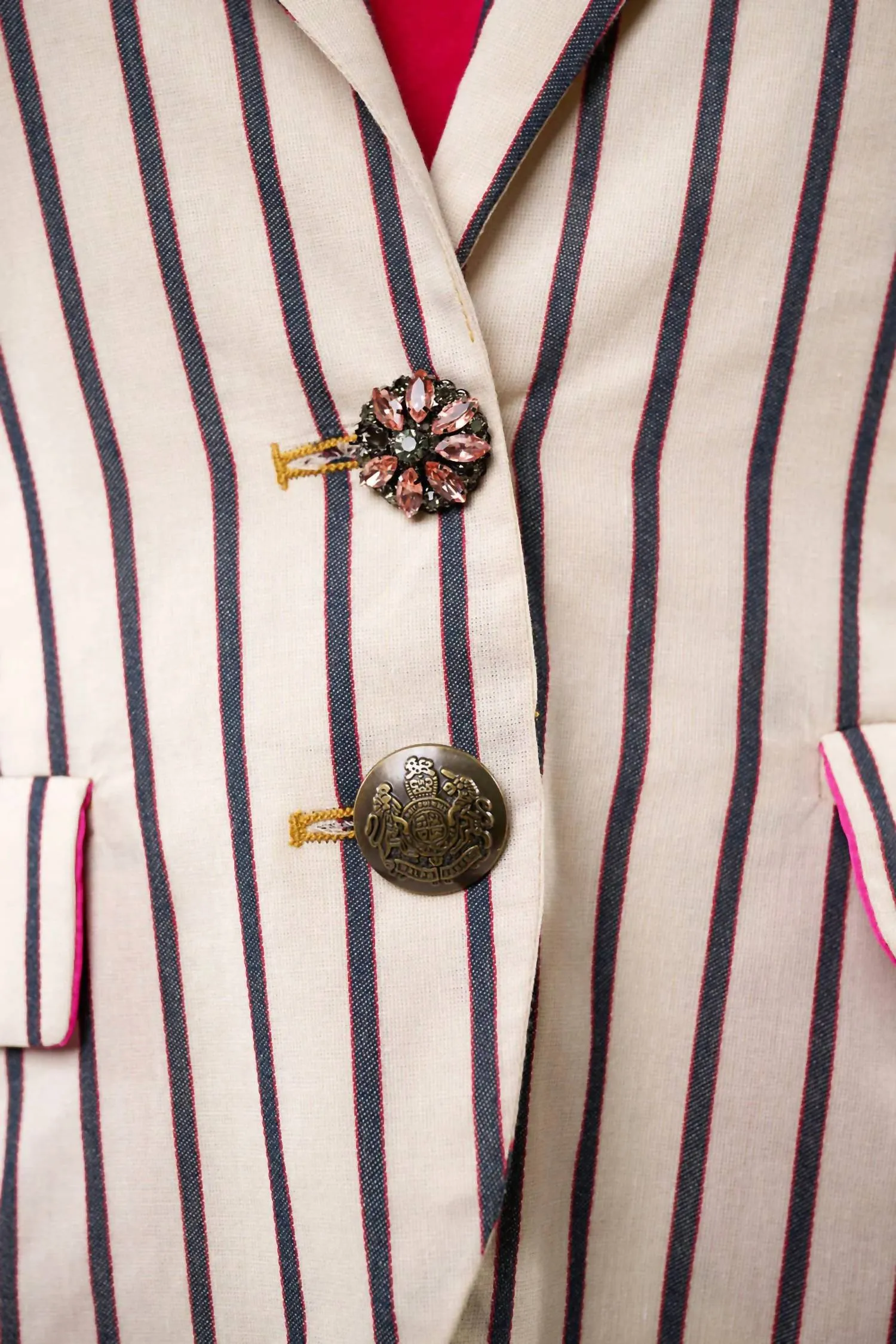 Derby Princess Stripe Blazer In Cream