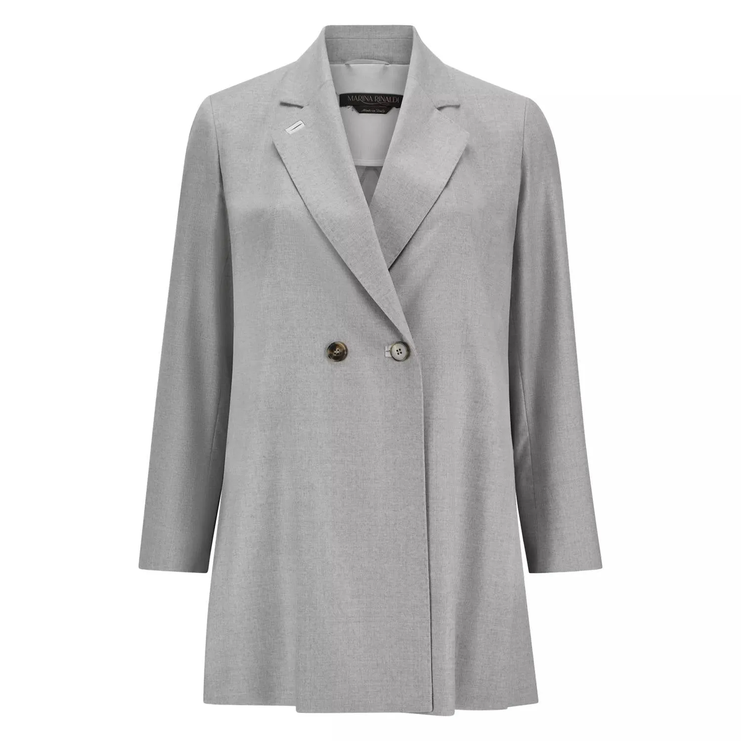 Double Breasted Wool Blazer Jacket In Light Gray
