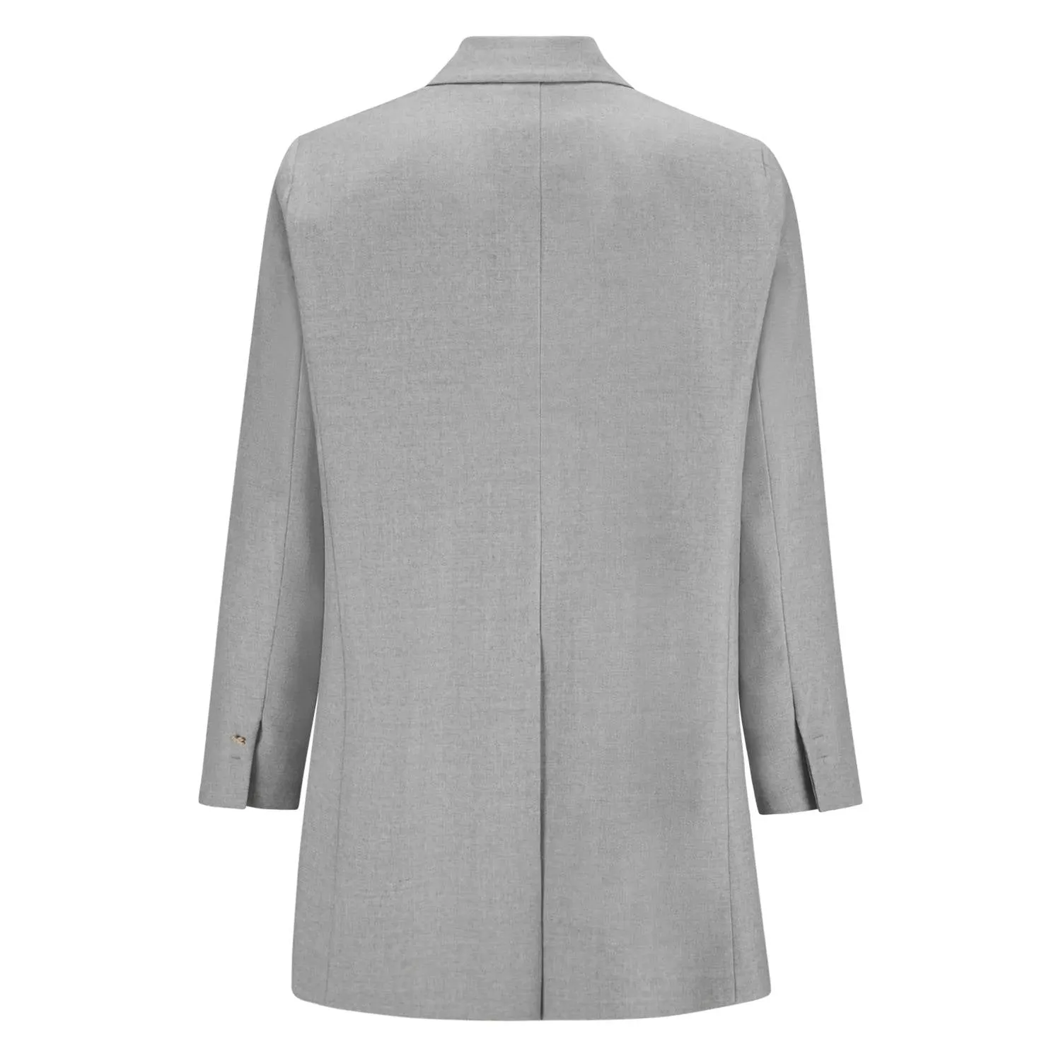 Double Breasted Wool Blazer Jacket In Light Gray