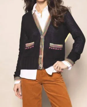 Double Track Cardigan In Black
