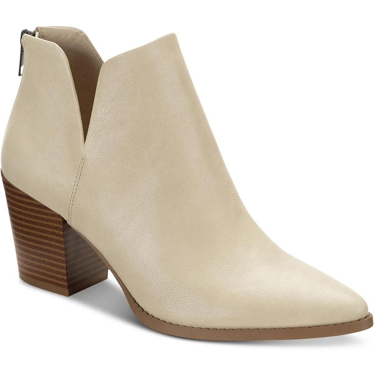 Eliza Womens Faux Leather Almond Toe Ankle Boots