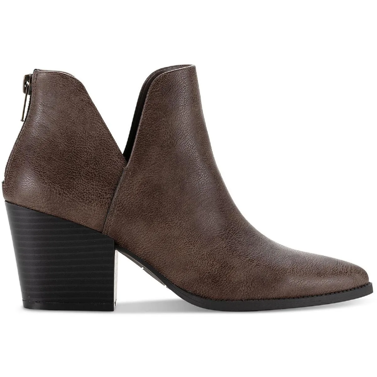 Eliza Womens Faux Leather Almond Toe Ankle Boots