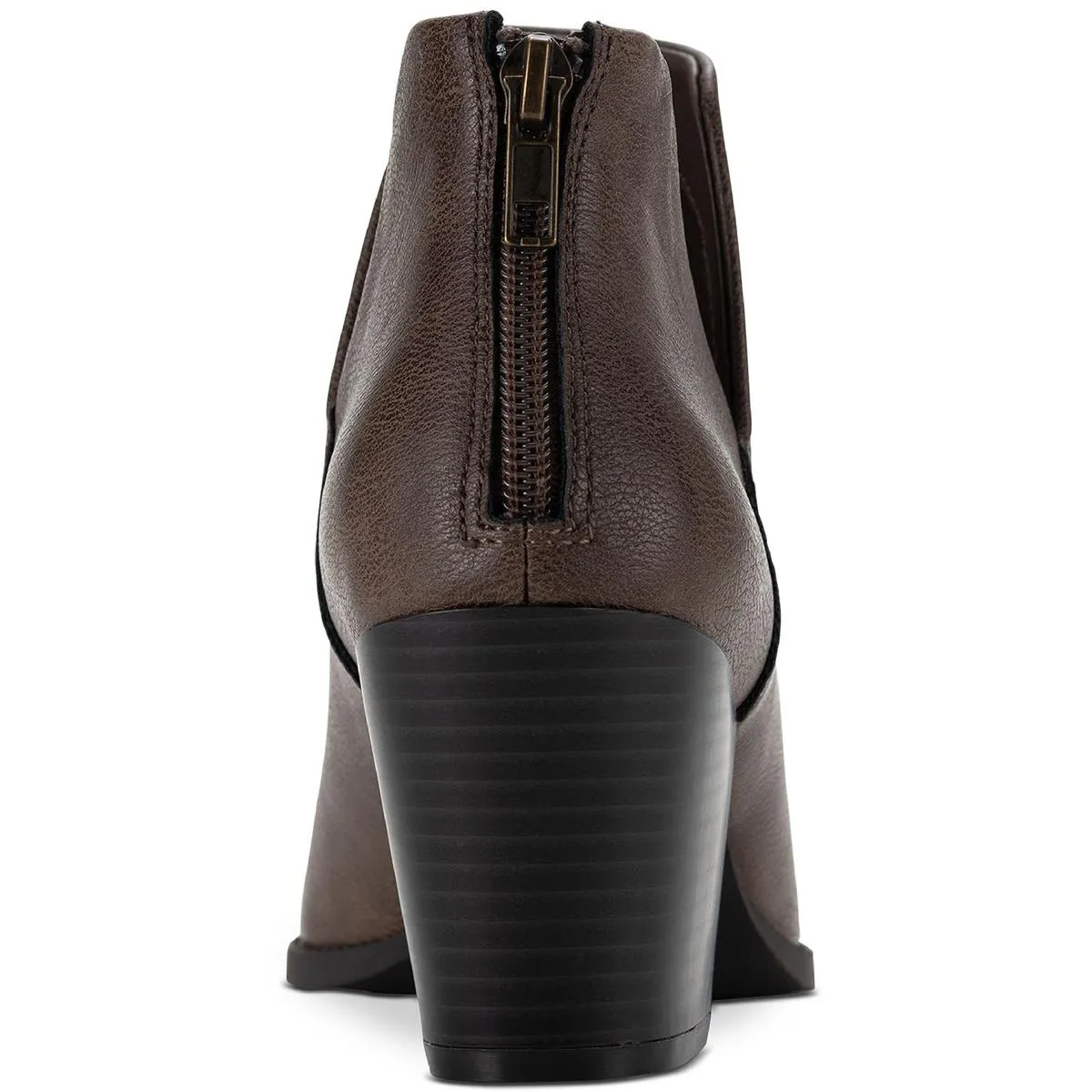 Eliza Womens Faux Leather Almond Toe Ankle Boots