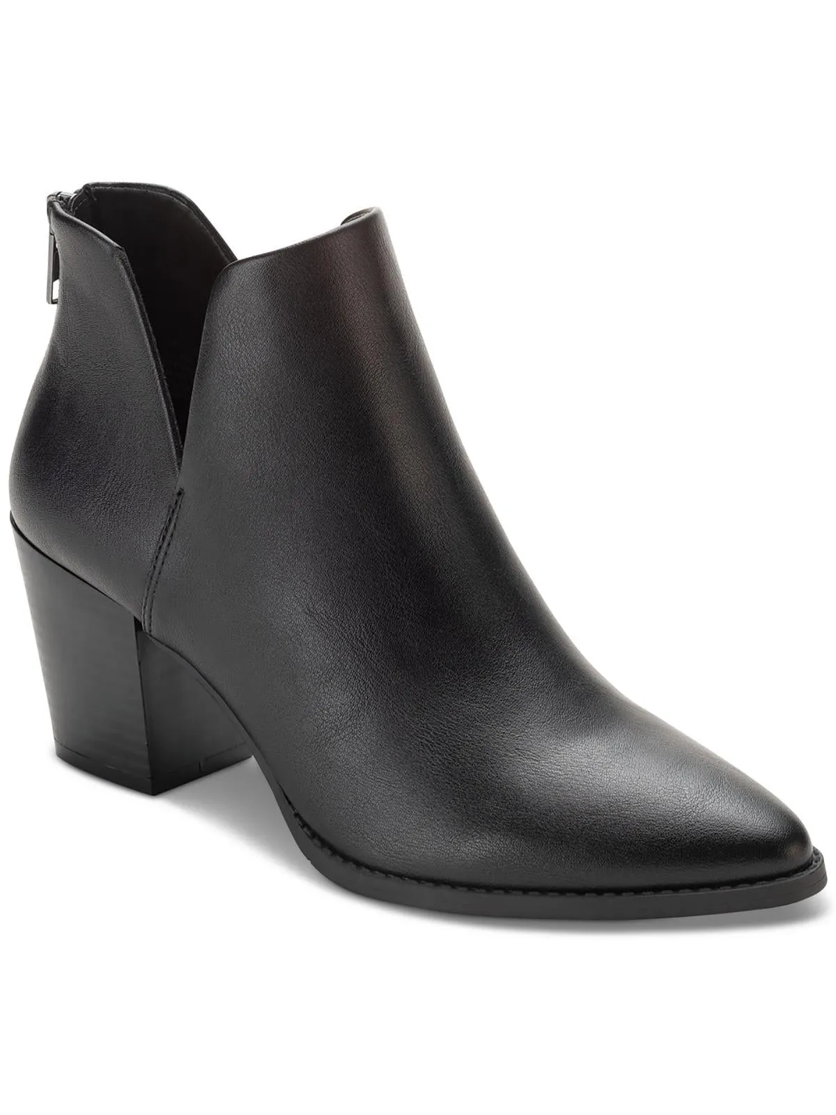 Eliza Womens Faux Leather Almond Toe Ankle Boots