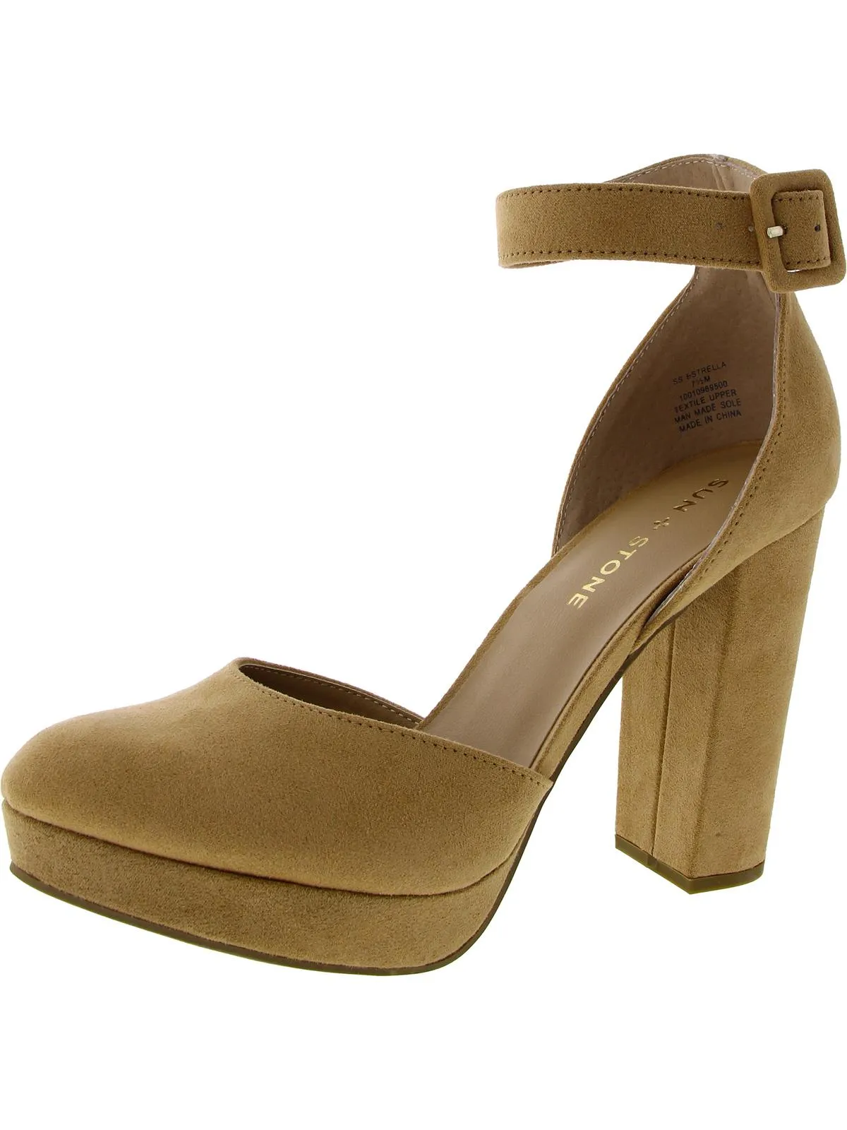 Estrella Womens Comfort Insole Ankle Strap Pumps
