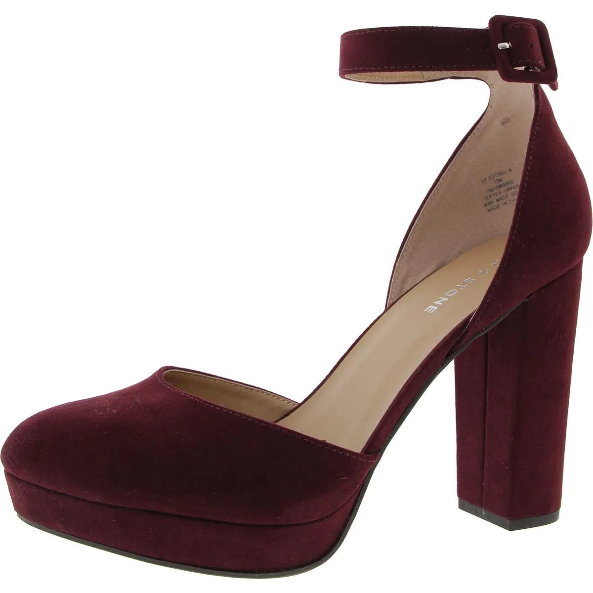 Estrella Womens Comfort Insole Ankle Strap Pumps
