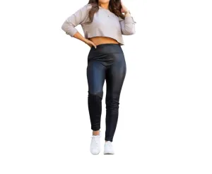 Farrah High-Waisted Faux Leather Leggings In Black
