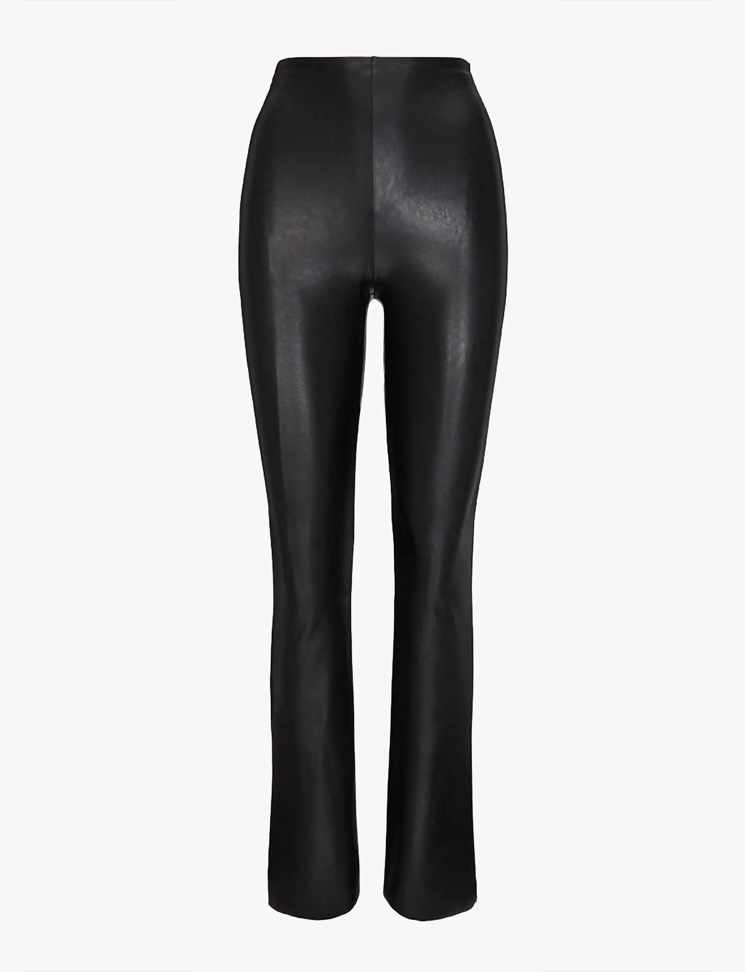 Faux Leather Flared Legging In Black