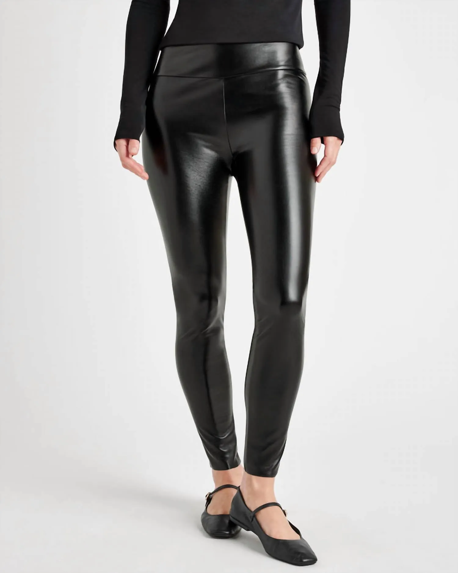 Faux Leather Legging In Black