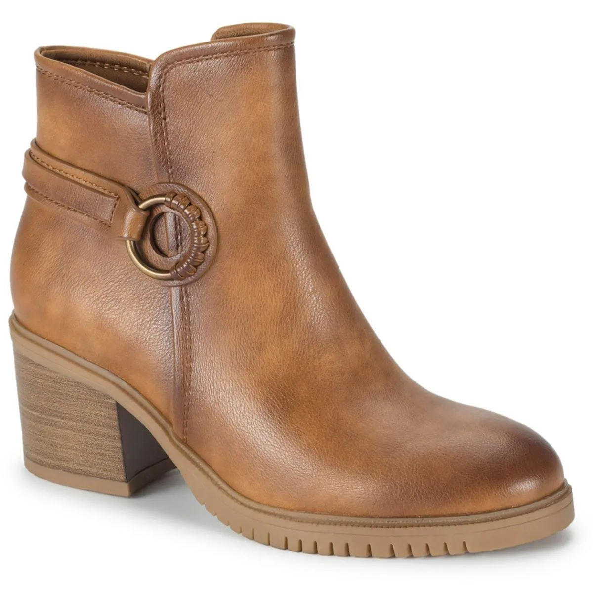 Felicia Womens Faux Leather Zipper Booties