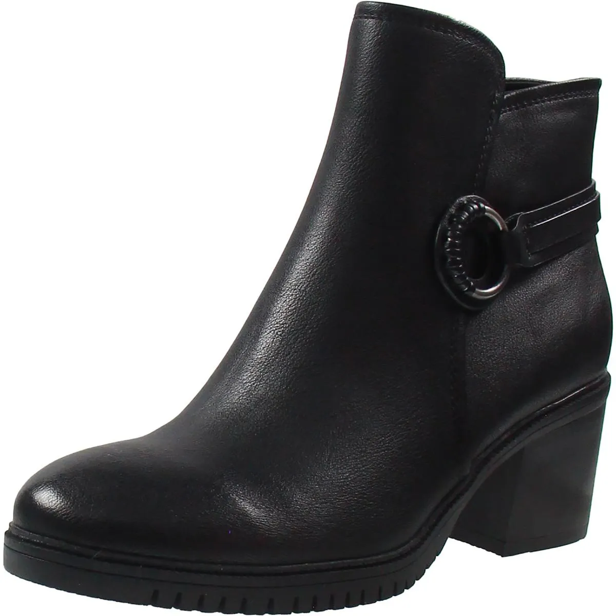 Felicia Womens Faux Leather Zipper Booties