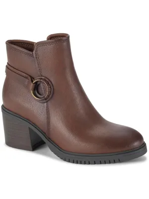 Felicia Womens Faux Leather Zipper Booties