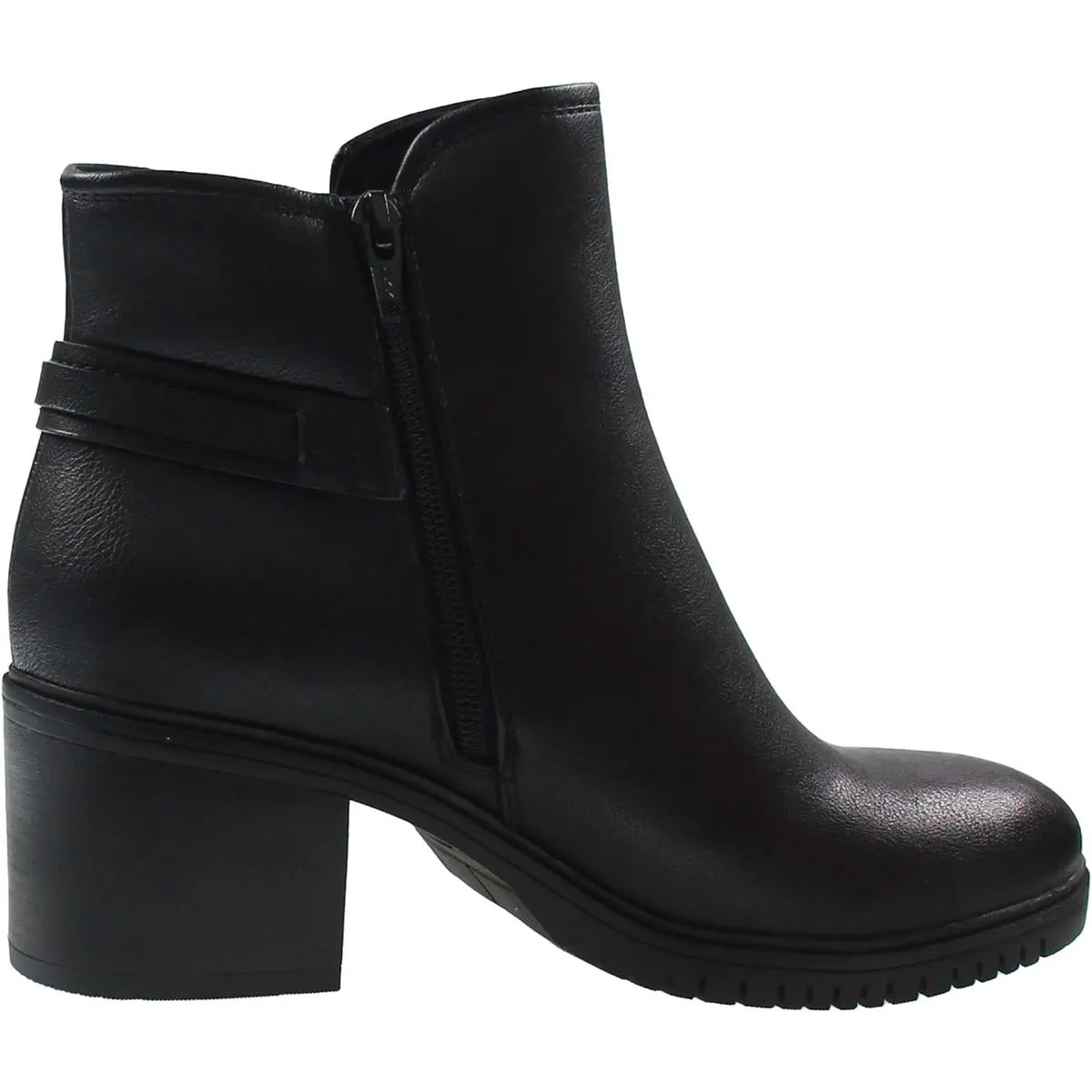 Felicia Womens Faux Leather Zipper Booties