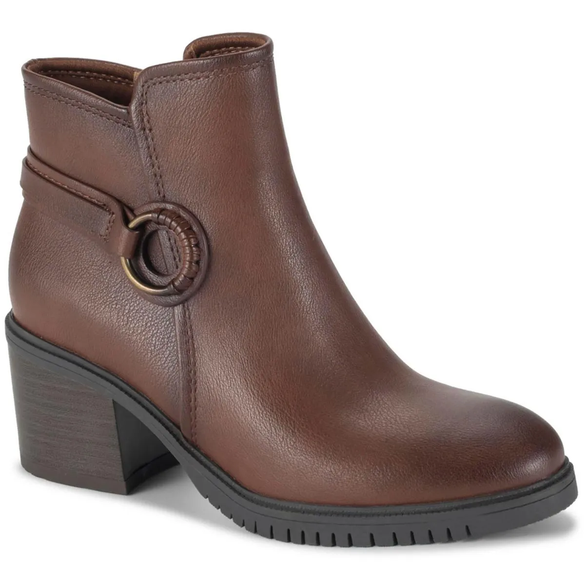 Felicia Womens Faux Leather Zipper Booties