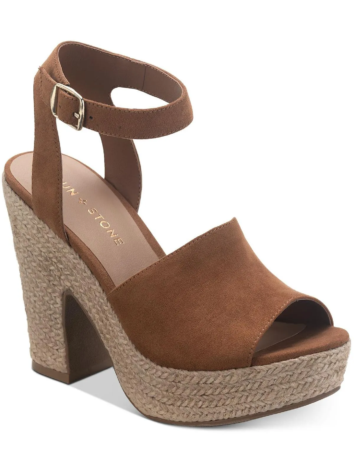 Fey Womens Faux Suede Ankle Strap Heels