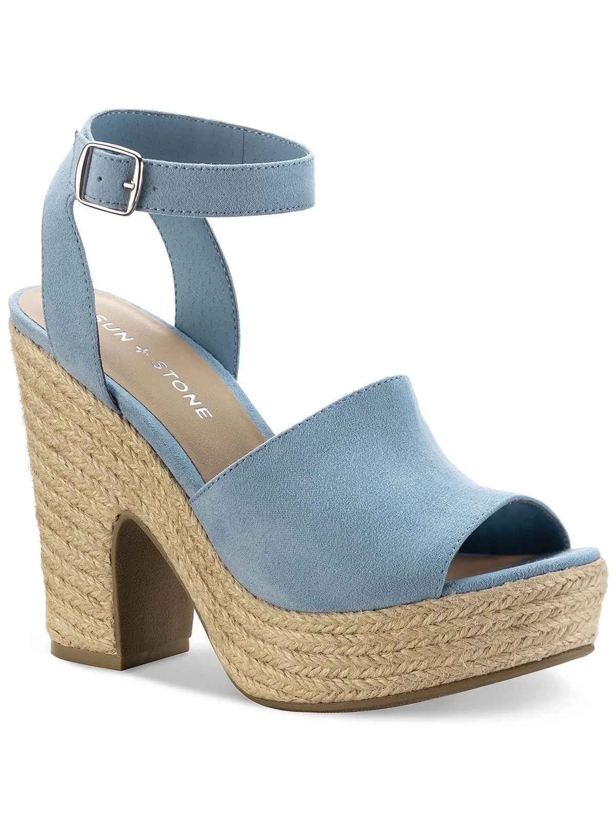 Fey Womens Faux Suede Ankle Strap Heels
