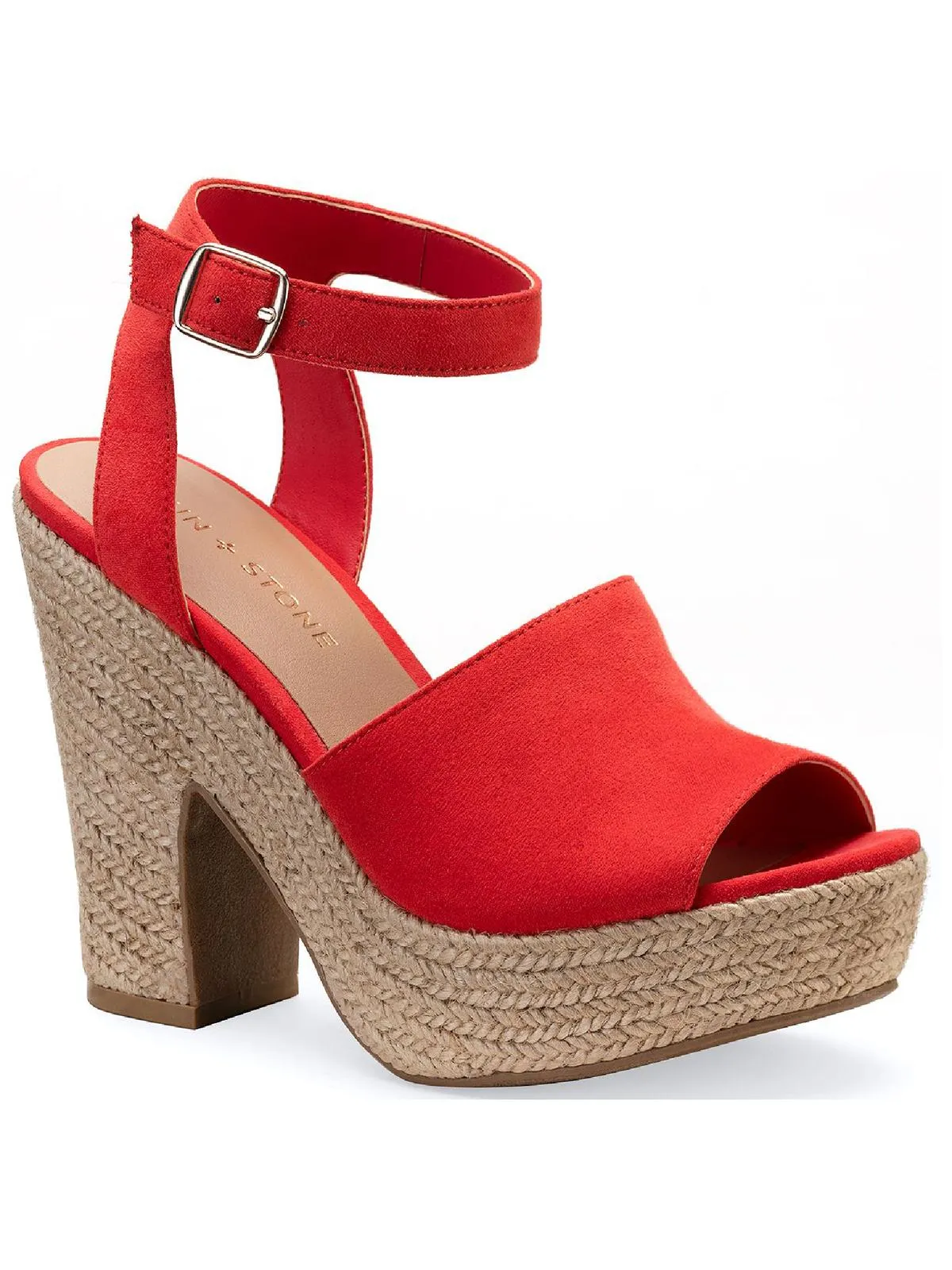 Fey Womens Faux Suede Ankle Strap Heels