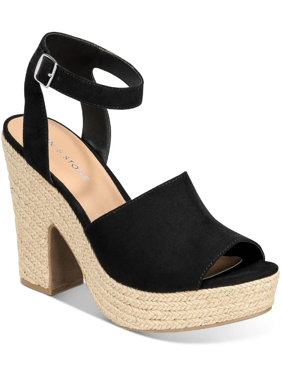Fey Womens Faux Suede Ankle Strap Heels