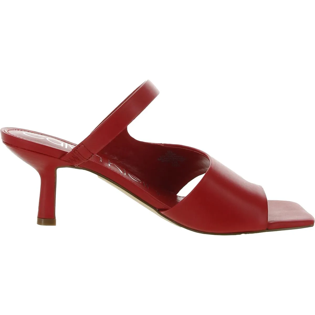Fima Womens Leather Slip On Kitten Heels