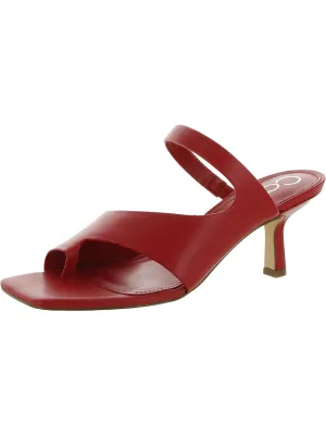 Fima Womens Leather Slip On Kitten Heels