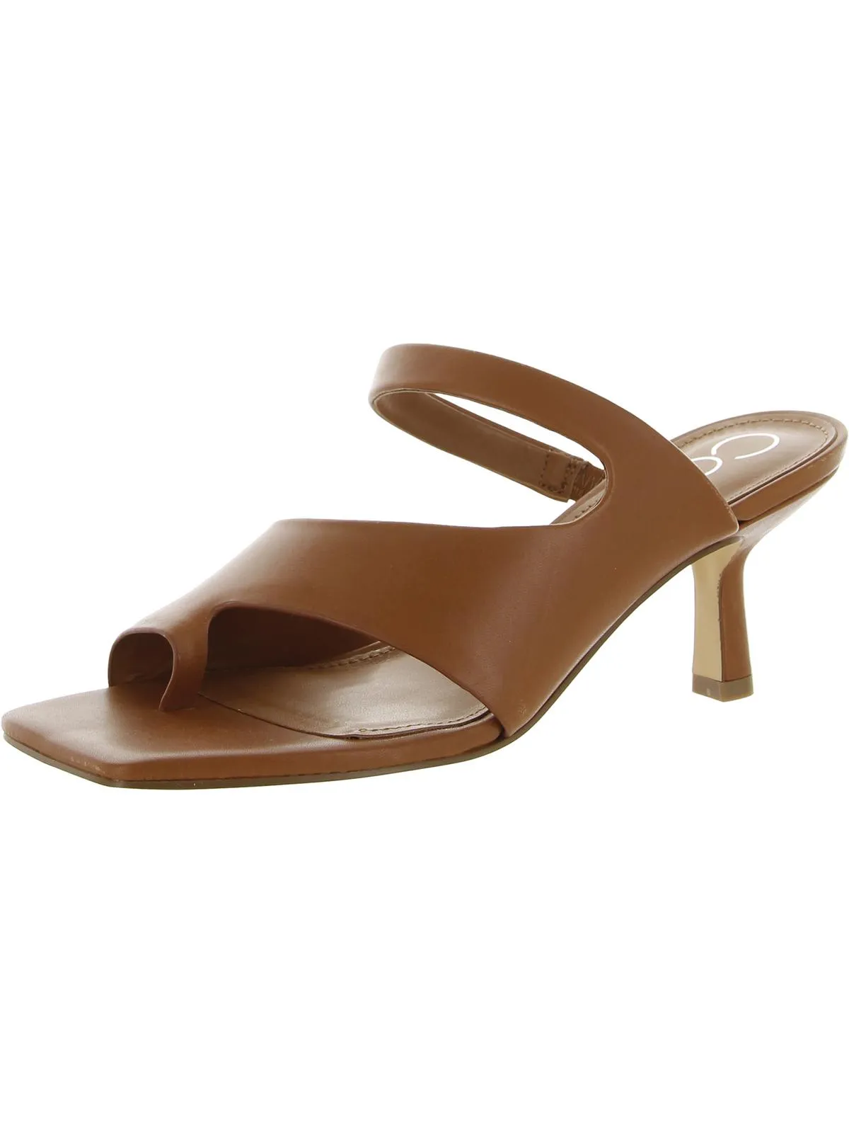 Fima Womens Leather Slip On Kitten Heels