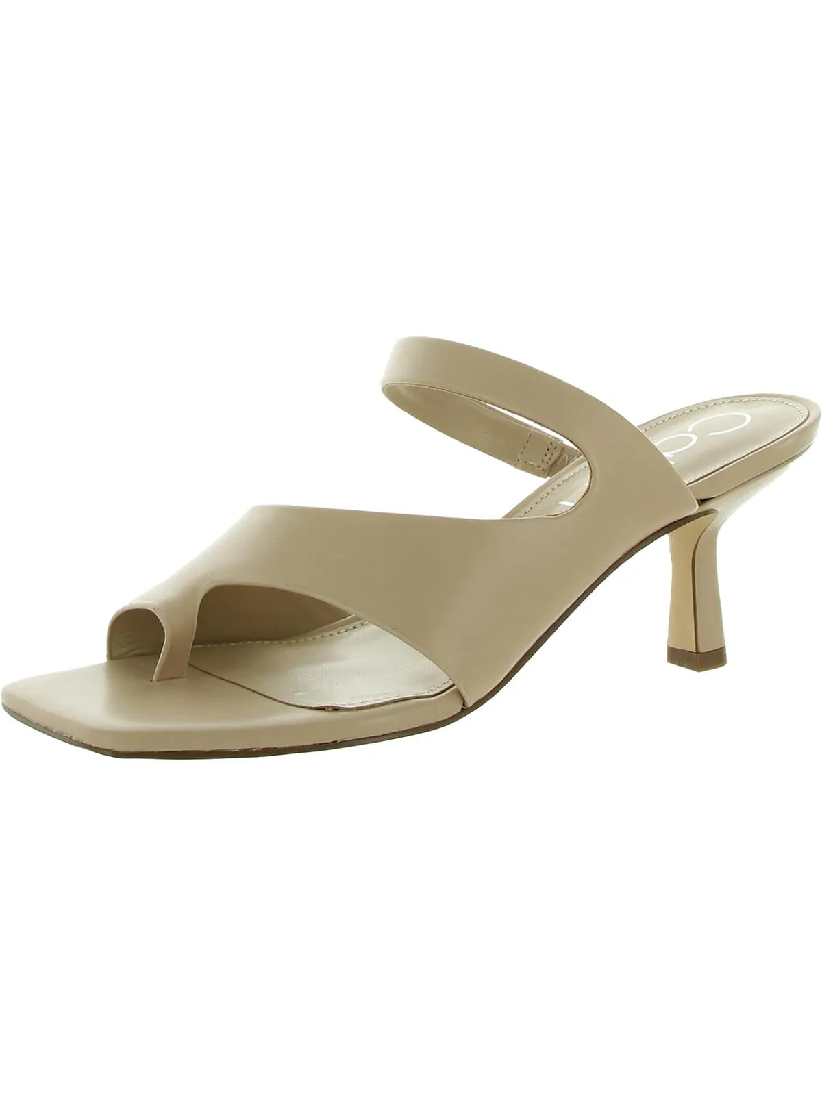 Fima Womens Leather Slip On Kitten Heels