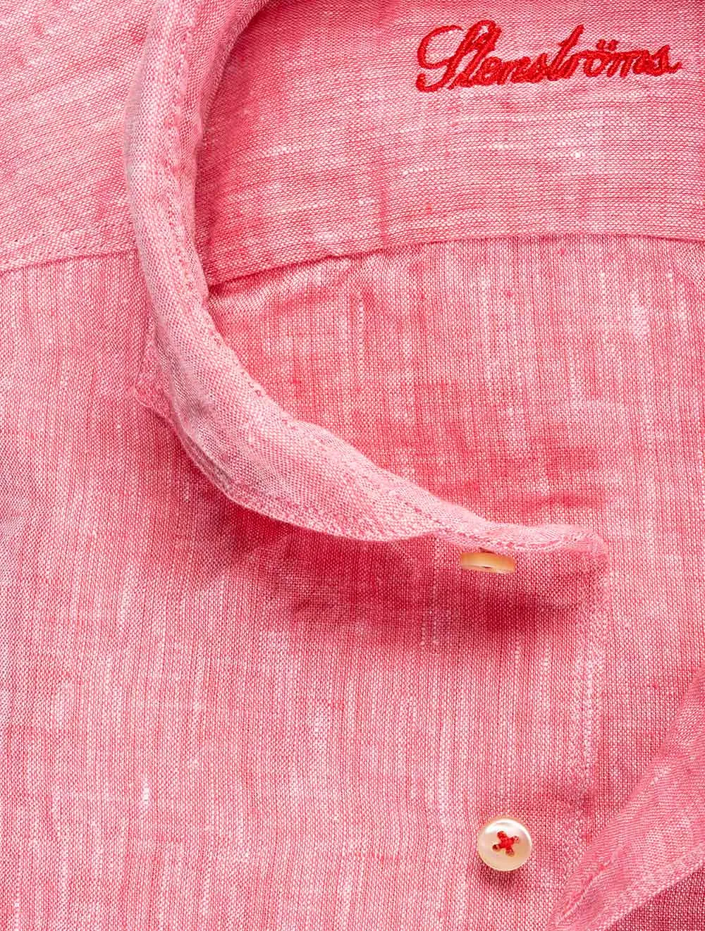 Fitted Linen Shirt Pink