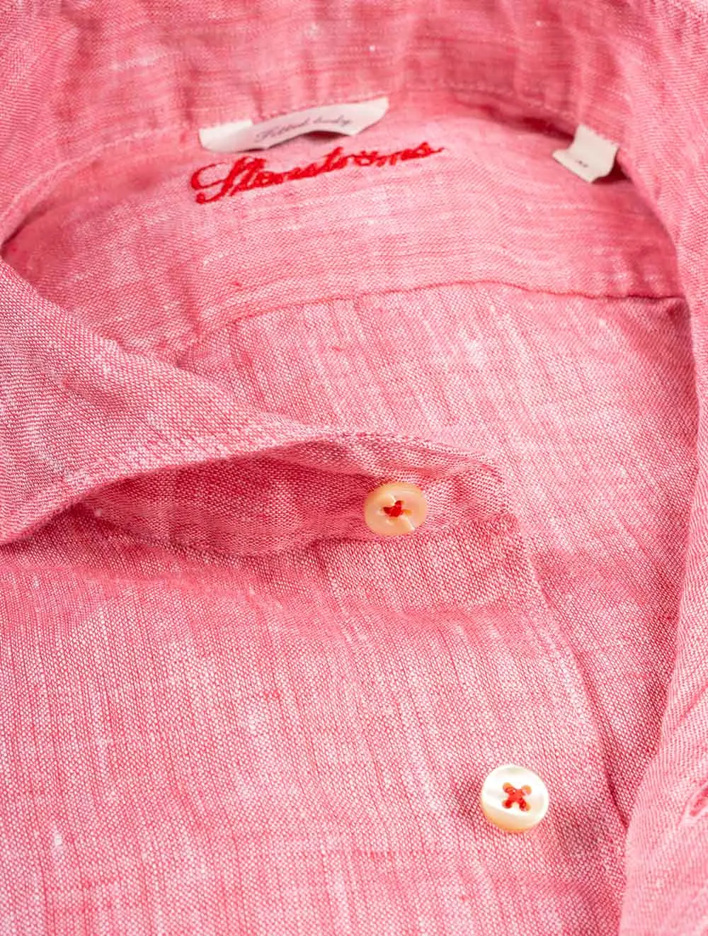 Fitted Linen Shirt Pink
