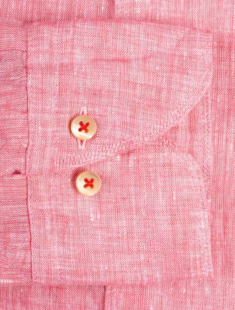 Fitted Linen Shirt Pink