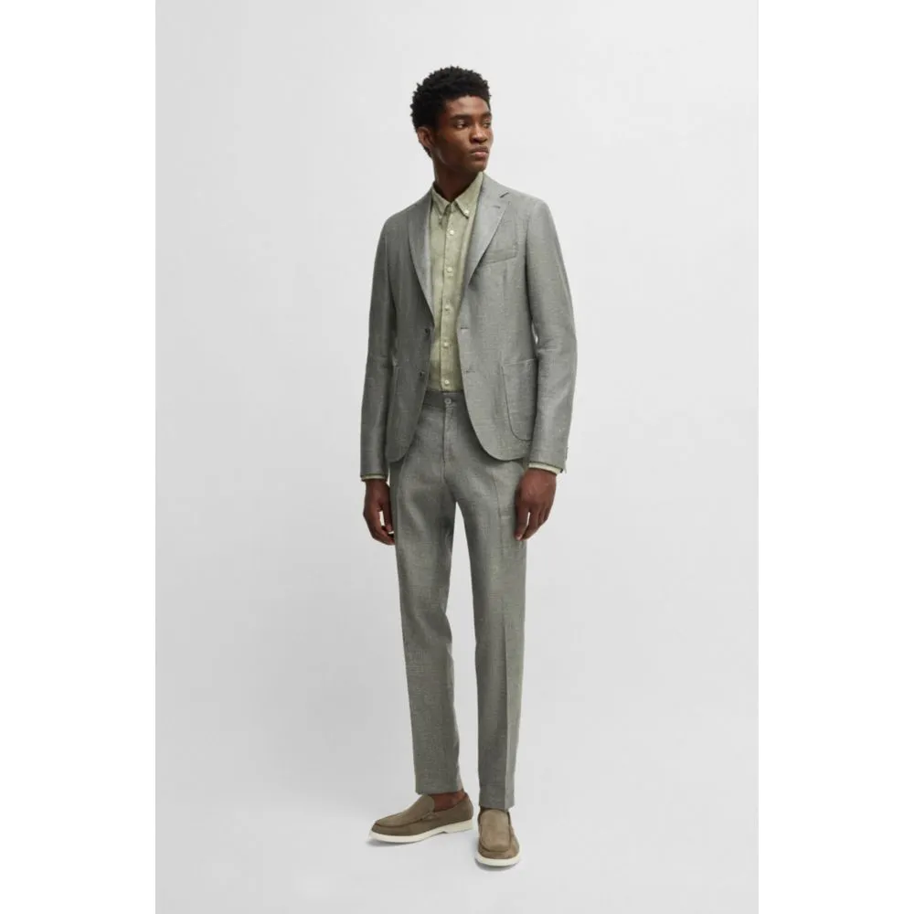Formal trousers in micro-patterned stretch fabric