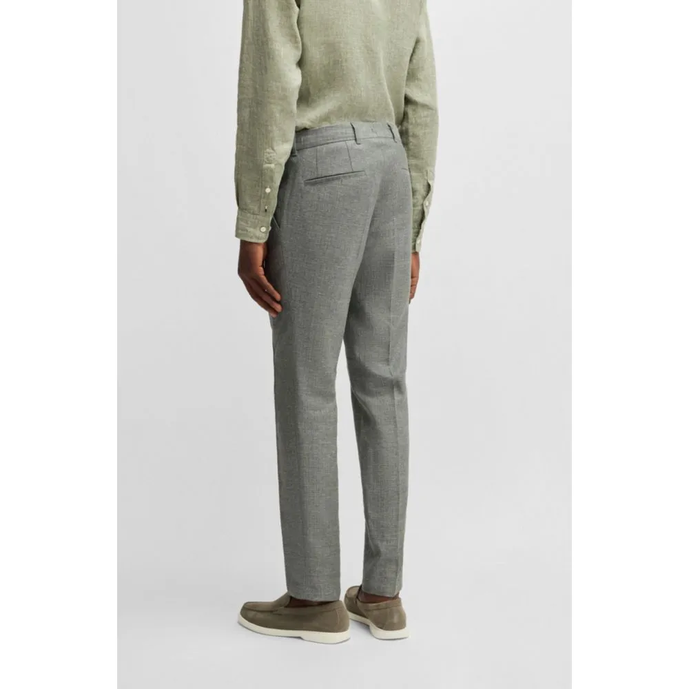 Formal trousers in micro-patterned stretch fabric