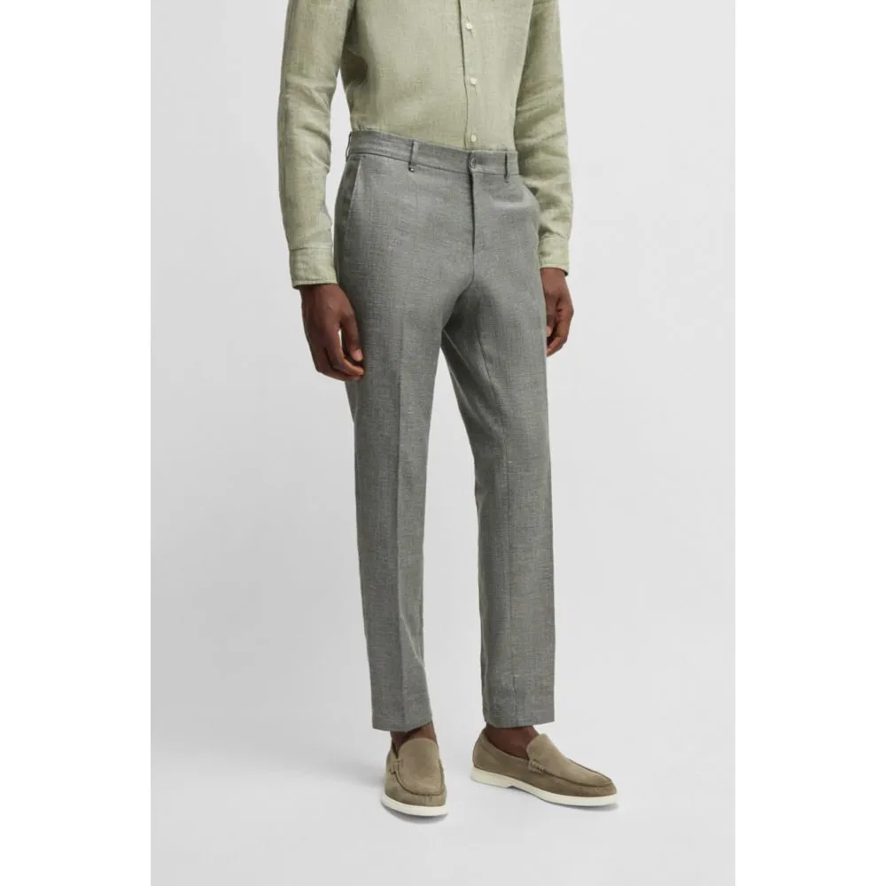 Formal trousers in micro-patterned stretch fabric