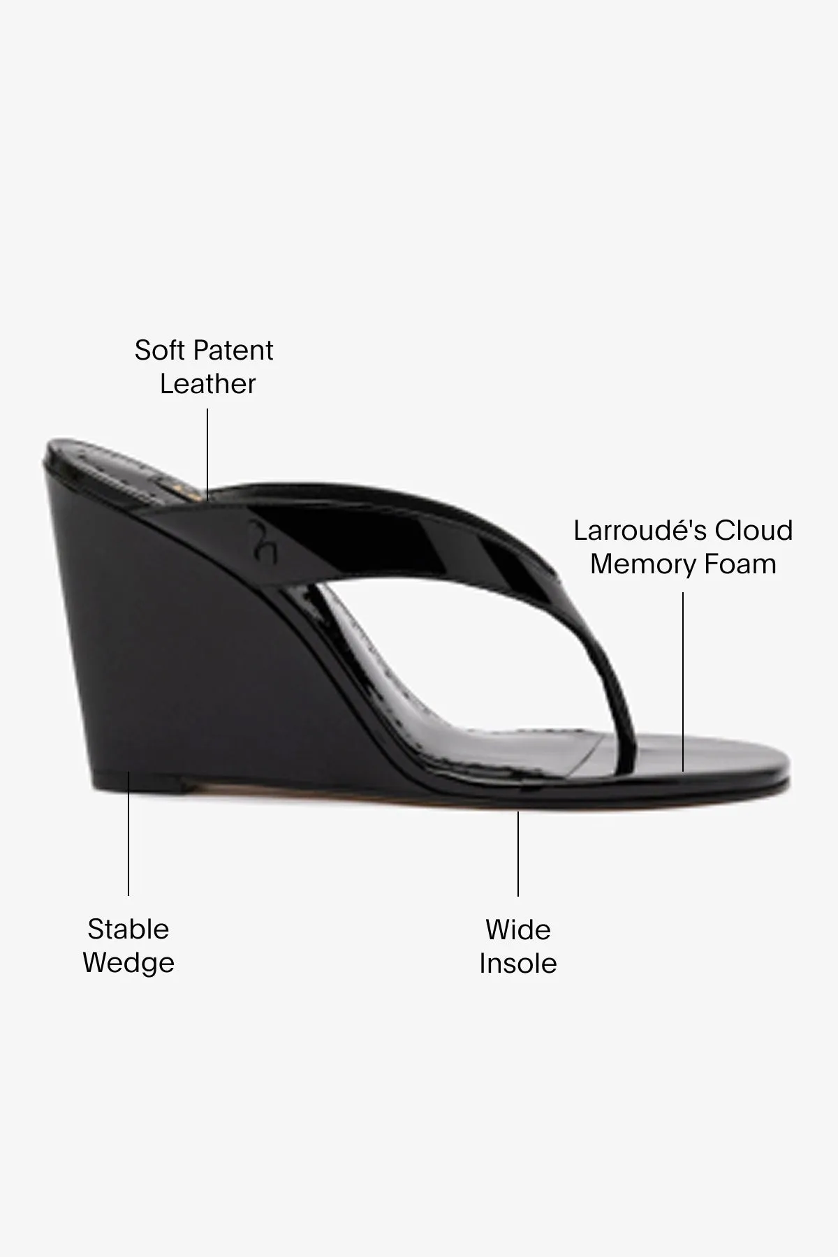 Gaia Wedge Sandal In Black Leather