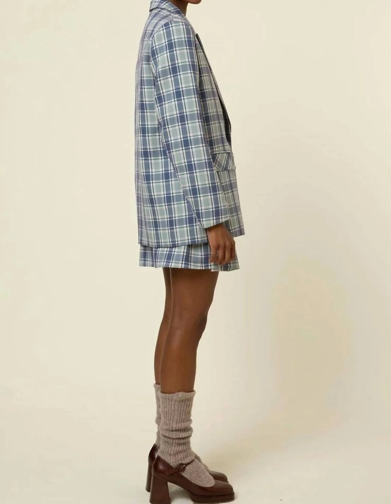 Garance Woven Blazer In Blue