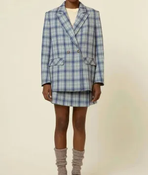 Garance Woven Blazer In Blue