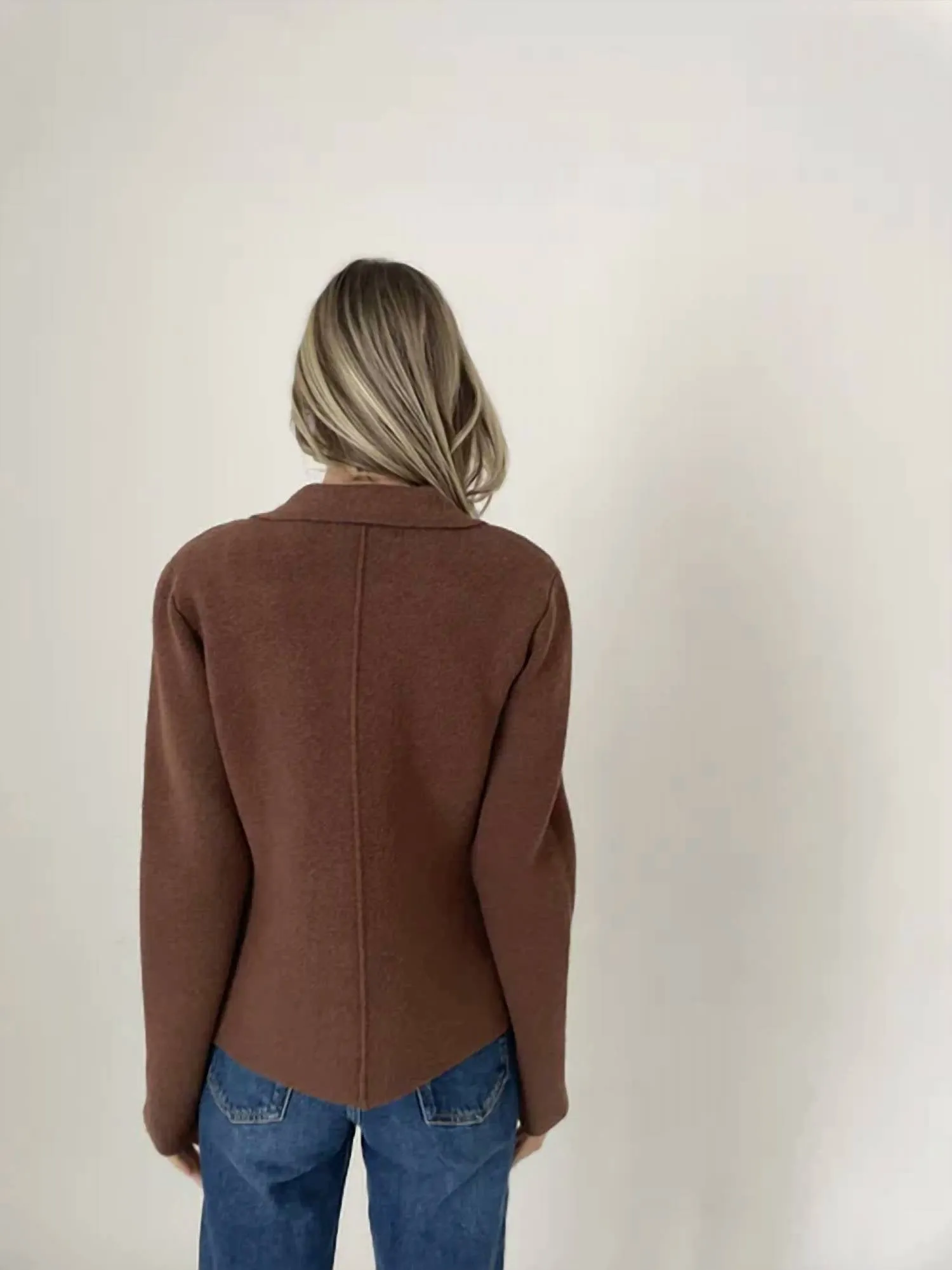 Heller Double Breasted Blazer In Brown